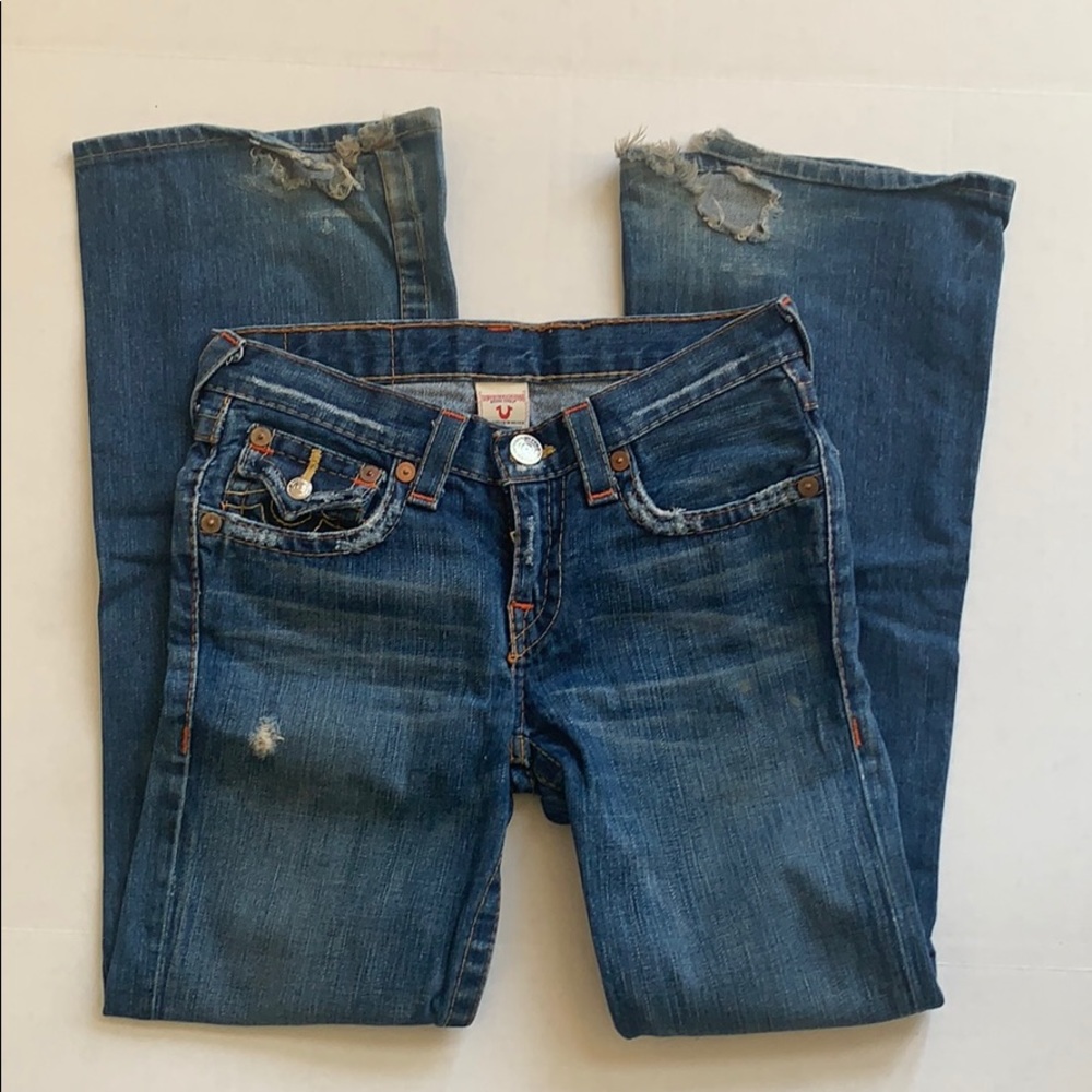 True Religion Billy Topstitched Denim Jeans